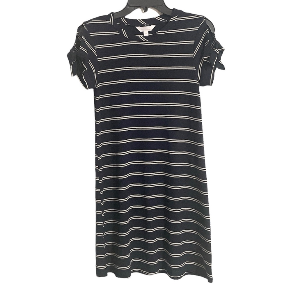 Lauren Conrad Short Sleeve Navy Striped Dress